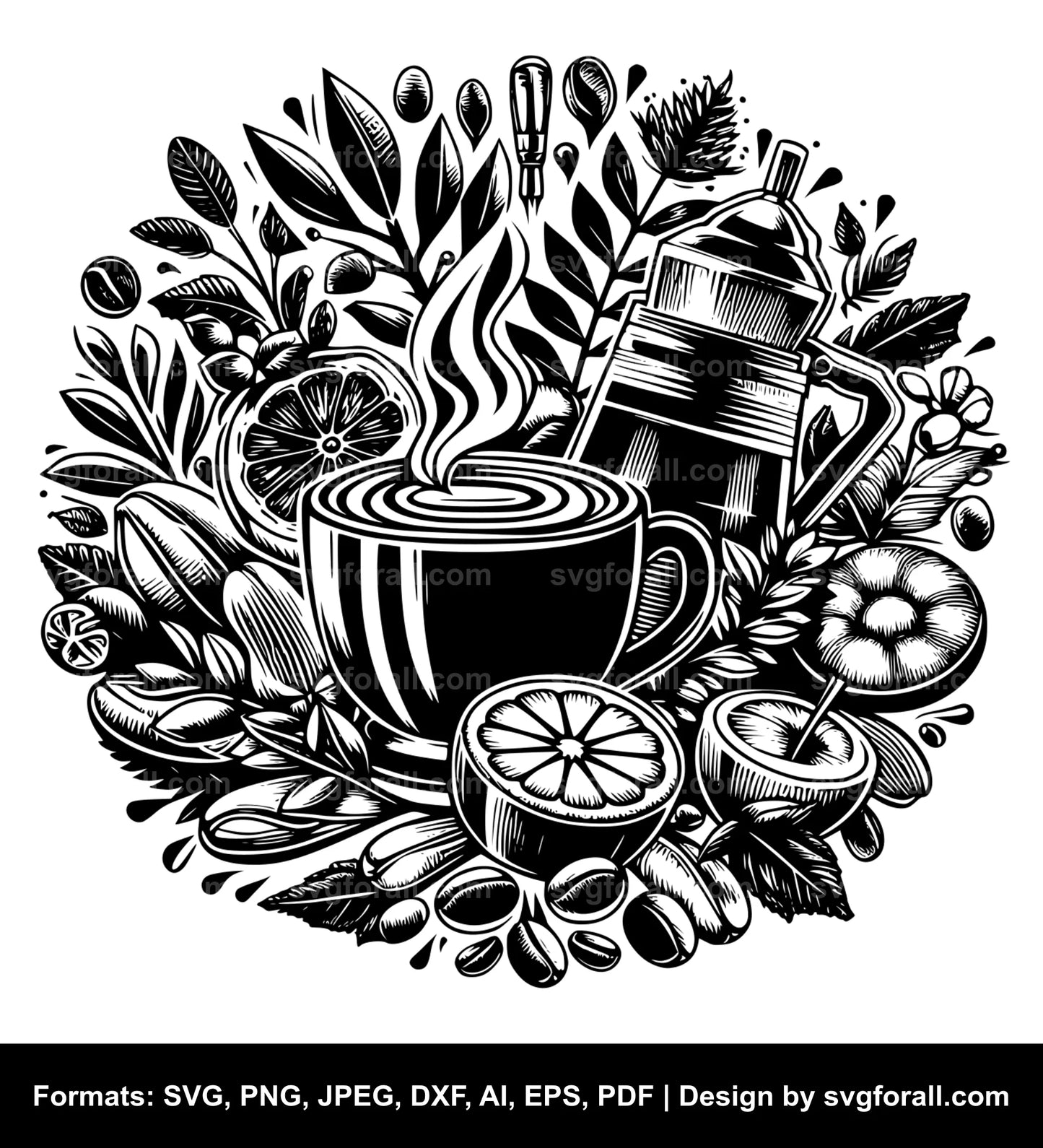 Fall Coffee Black SVG