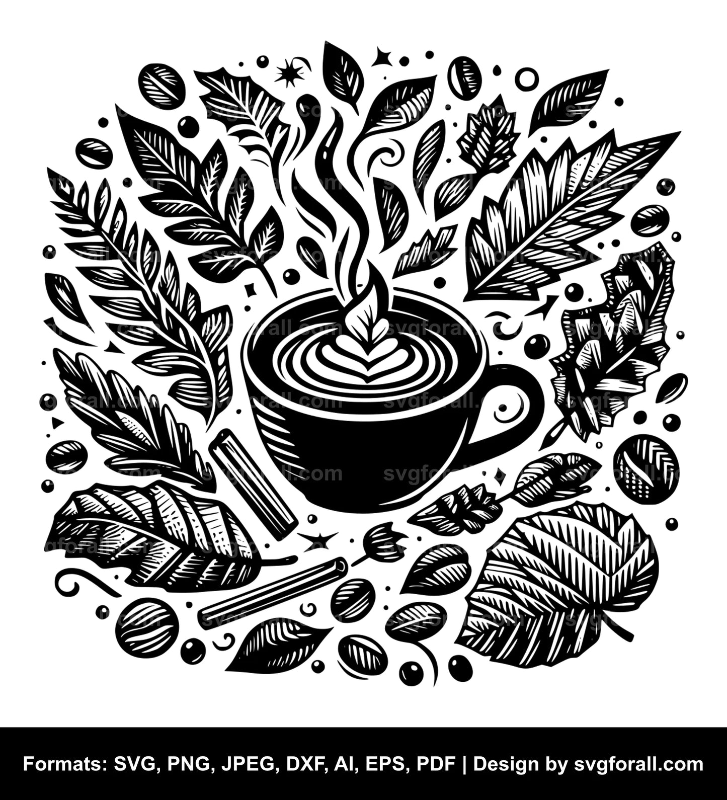 Fall Coffee SVG Vector