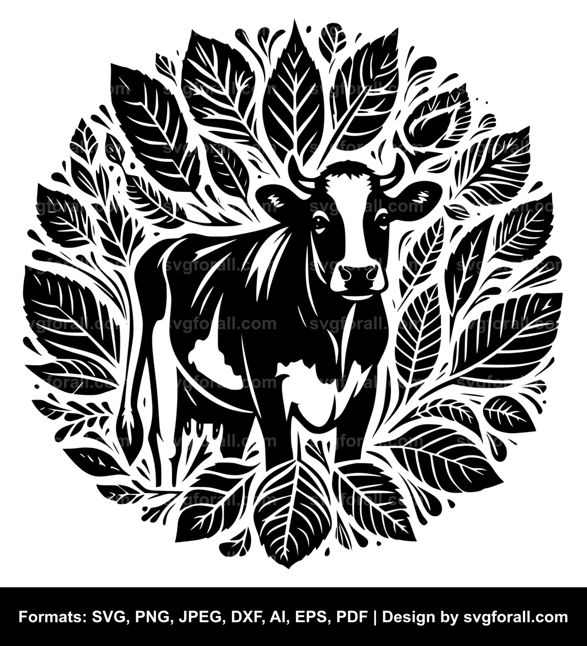 Fall Cow Vector SVG