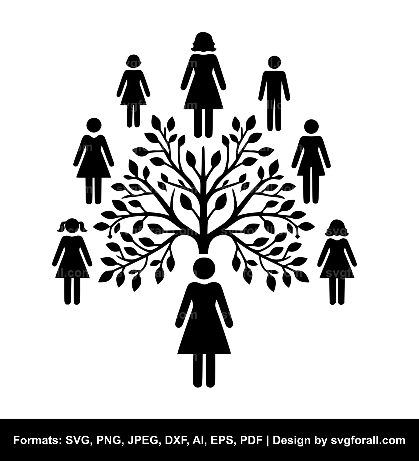 Family Tree Black SVG