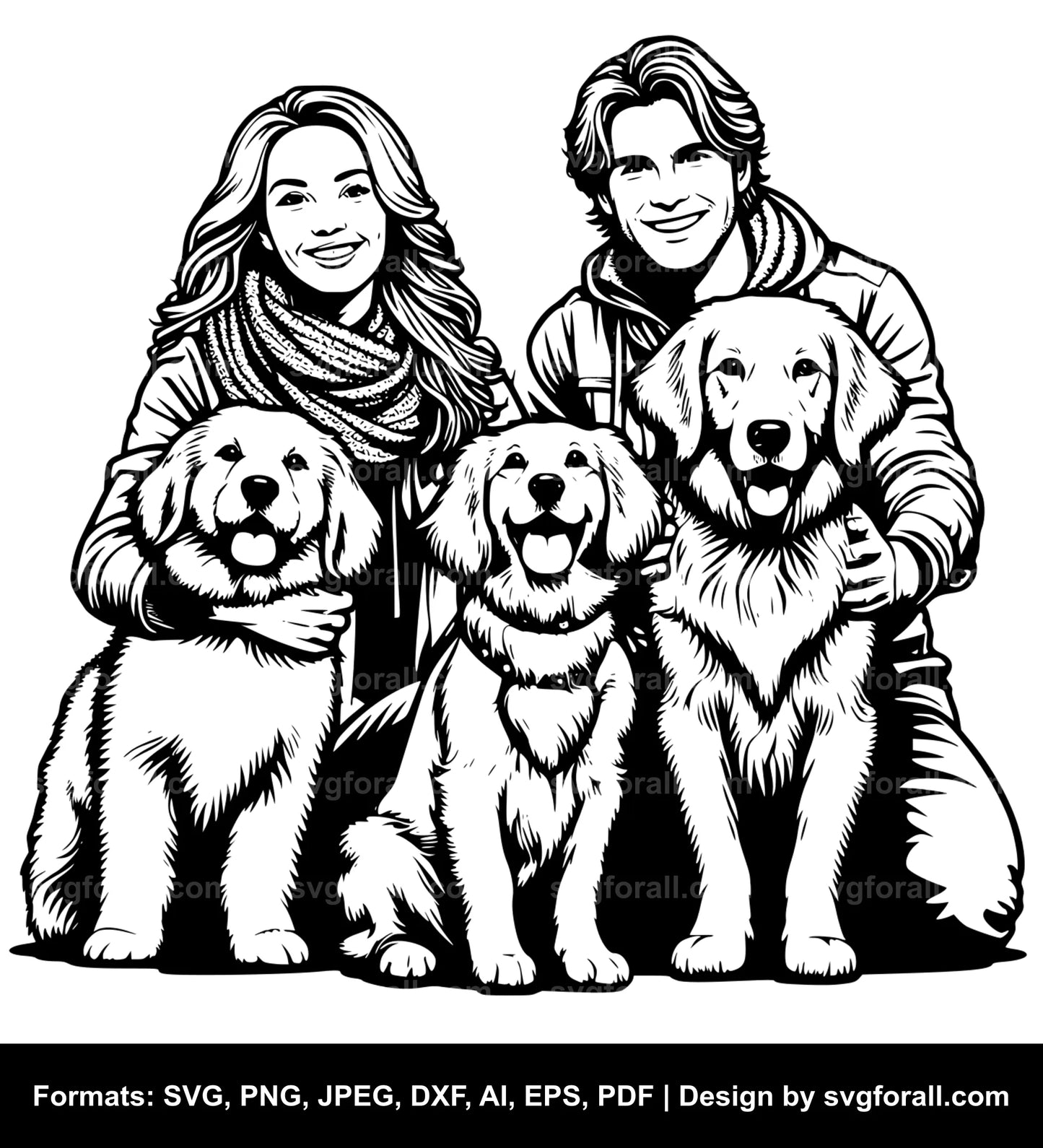 Family With Dog SVG PNG