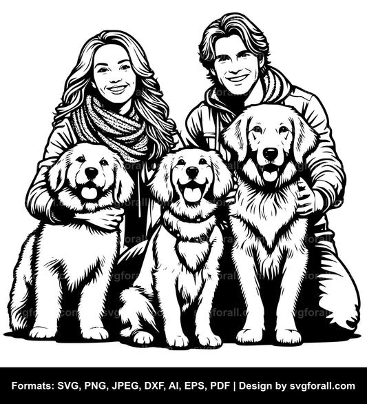 Family With Dog SVG PNG