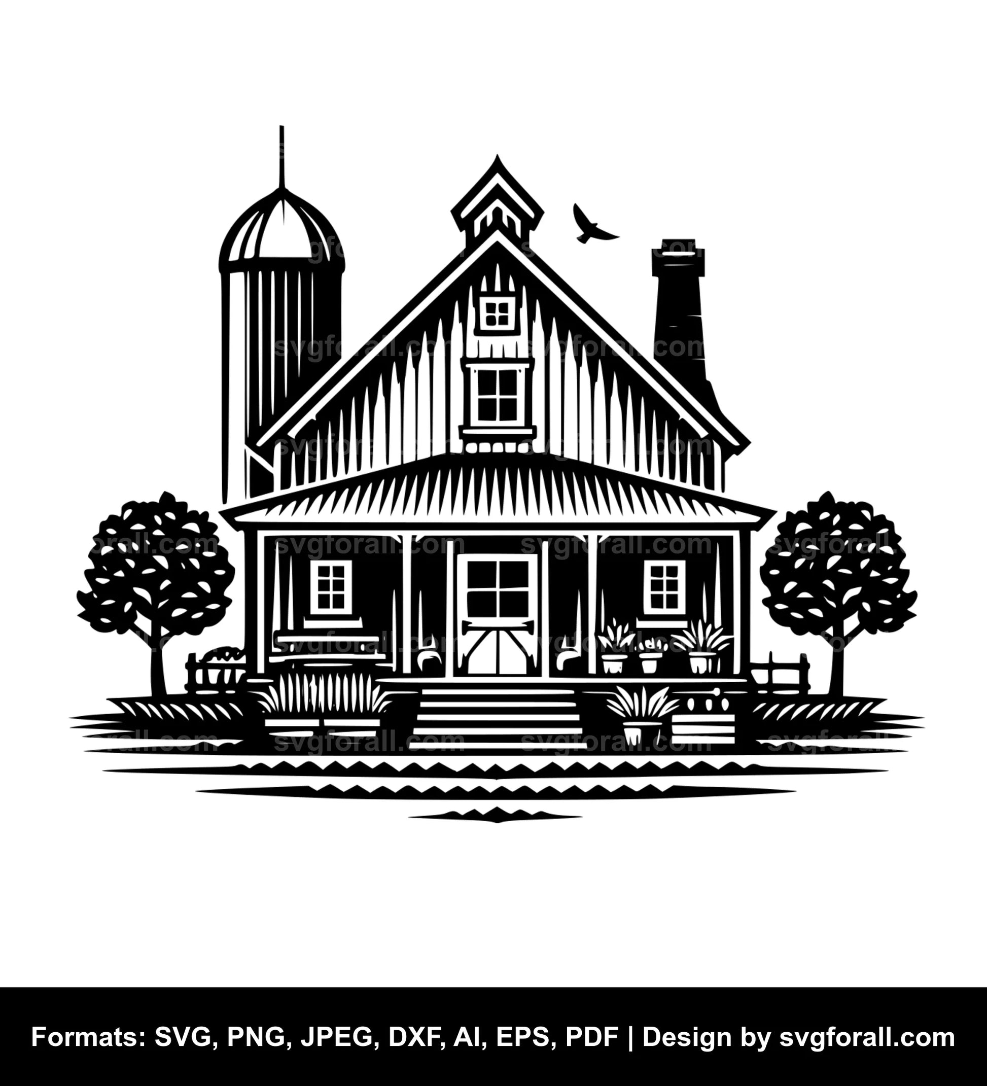 Farmhouse Clipart SVG