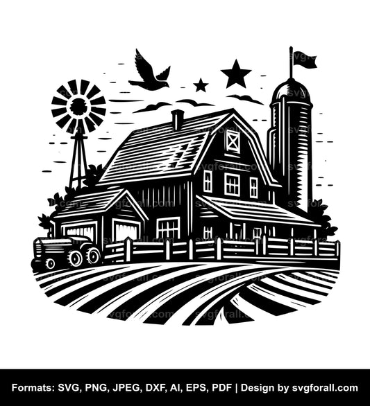 Farmhouse SVG PNG Image