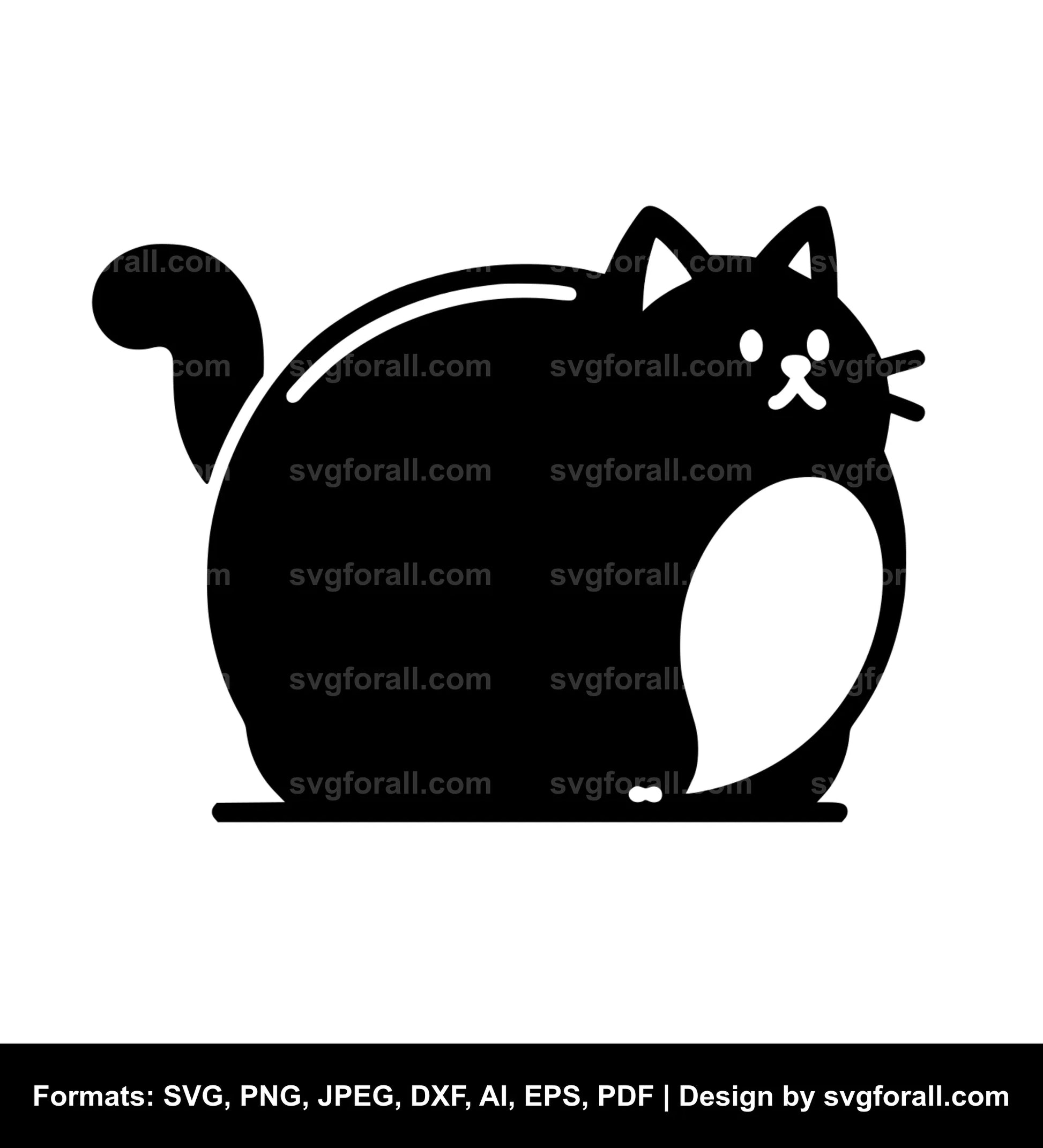 Fat Cat SVG Vector