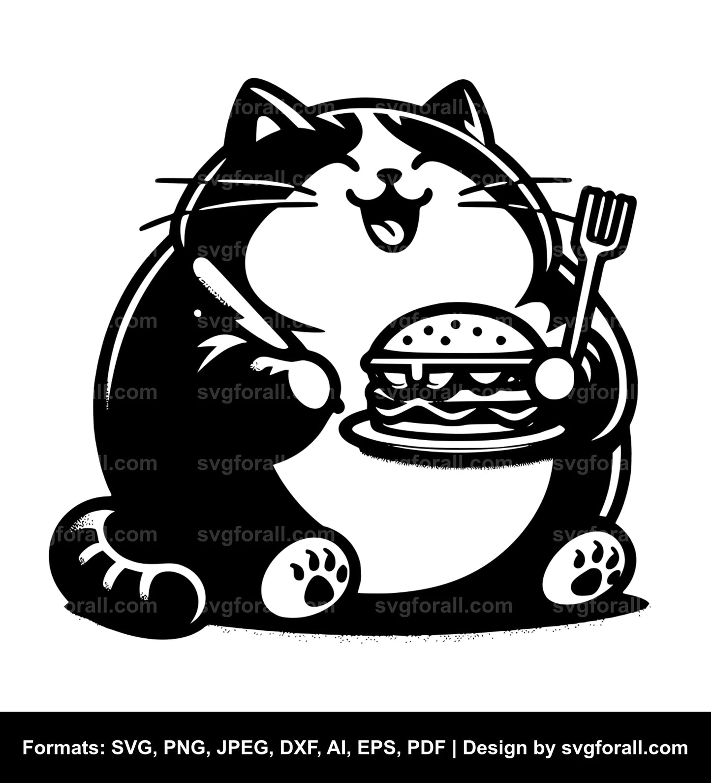 Fat Cat Vector SVG