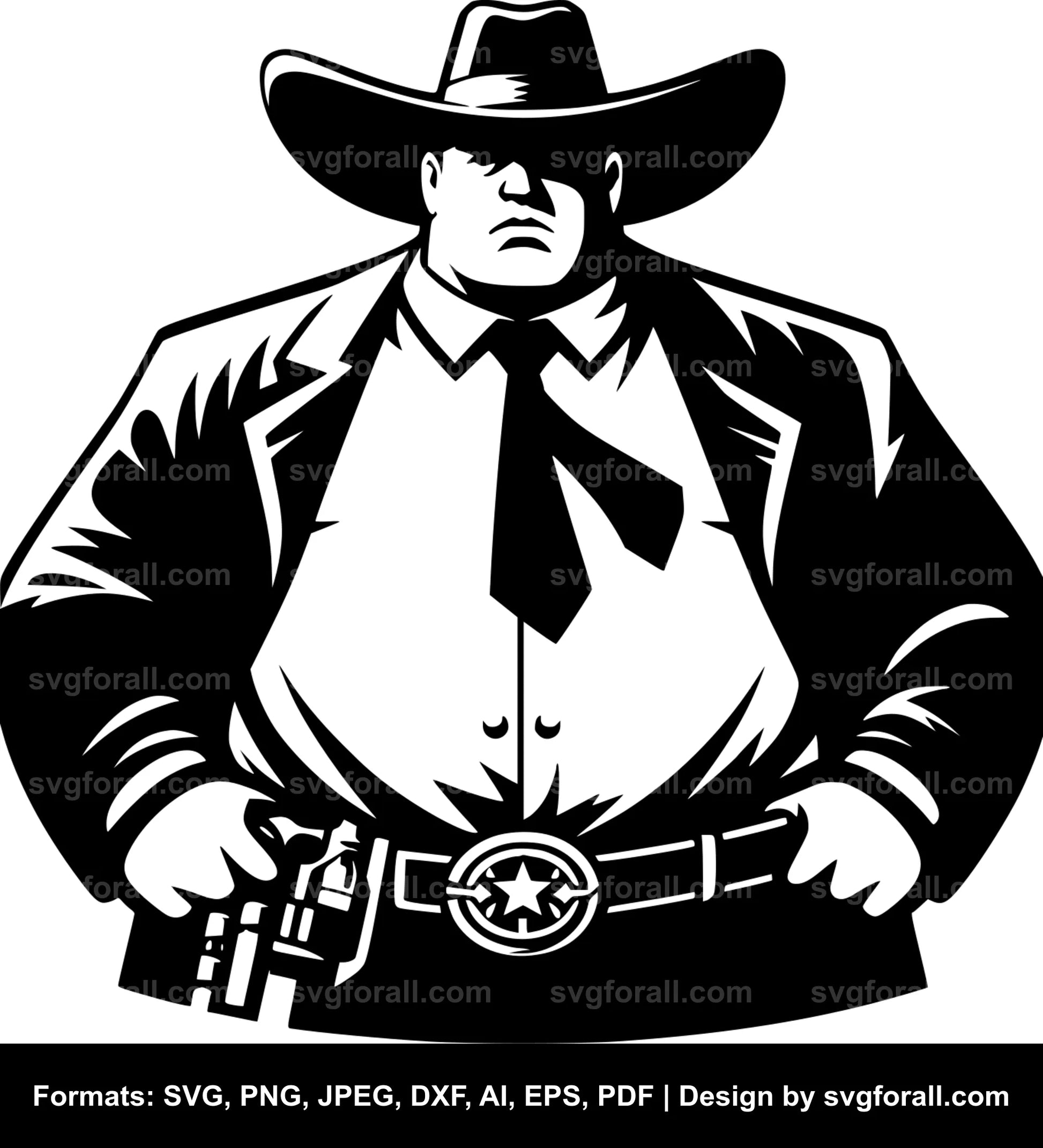 Fat Cowboy Black SVG