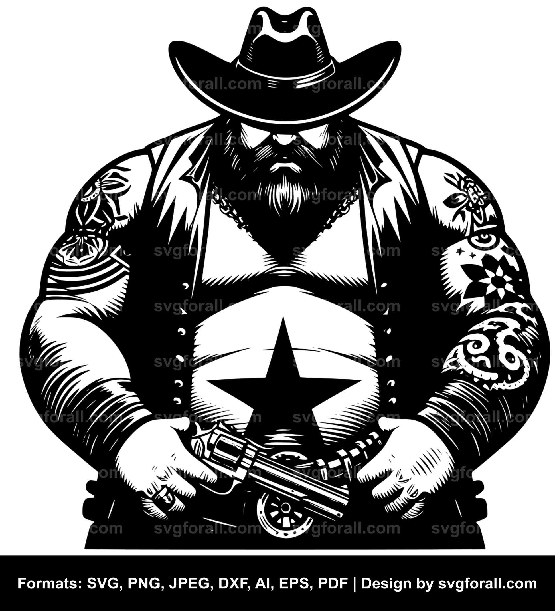 Fat Cowboy SVG File