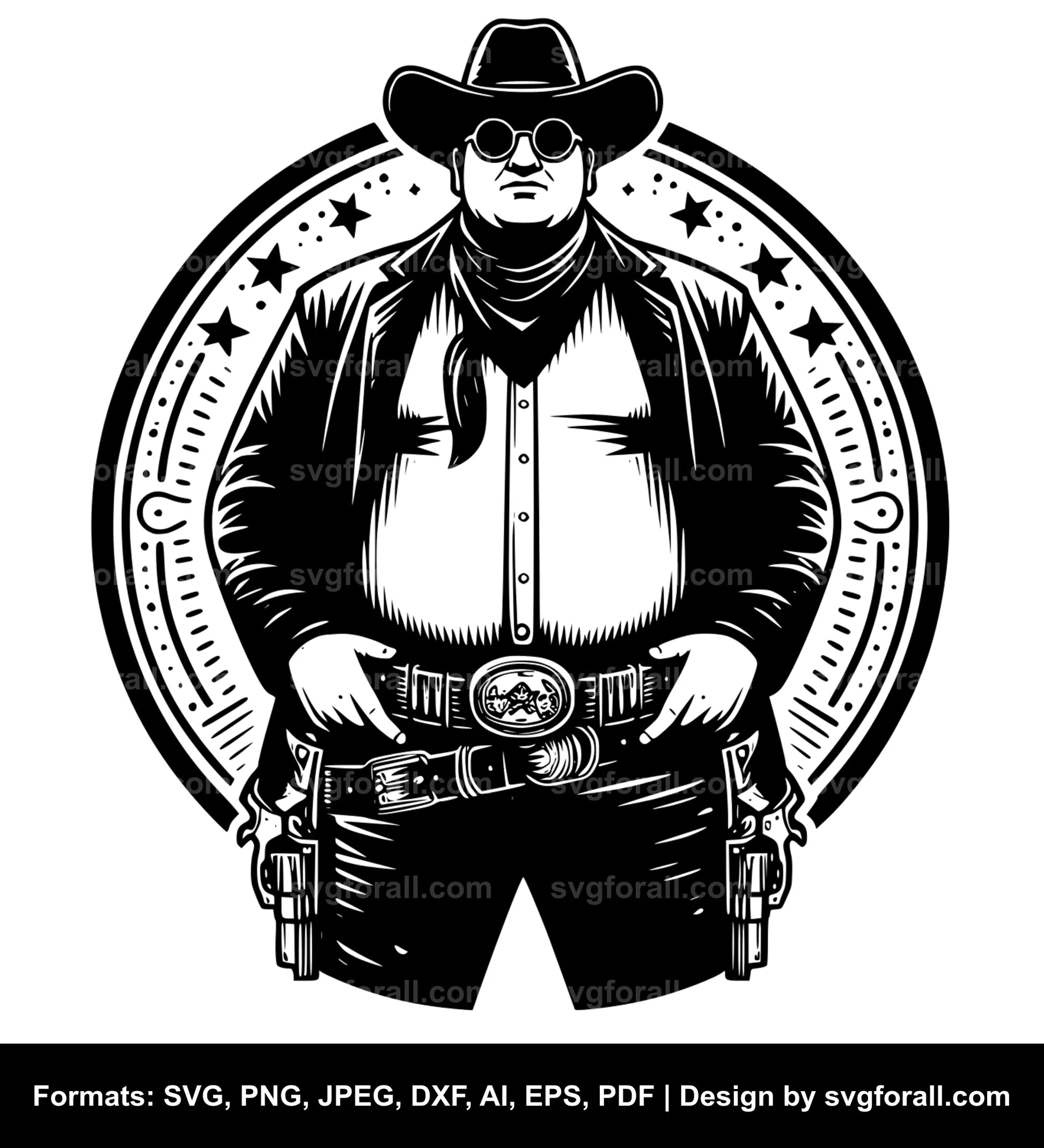 Fat Cowboy SVG PNG