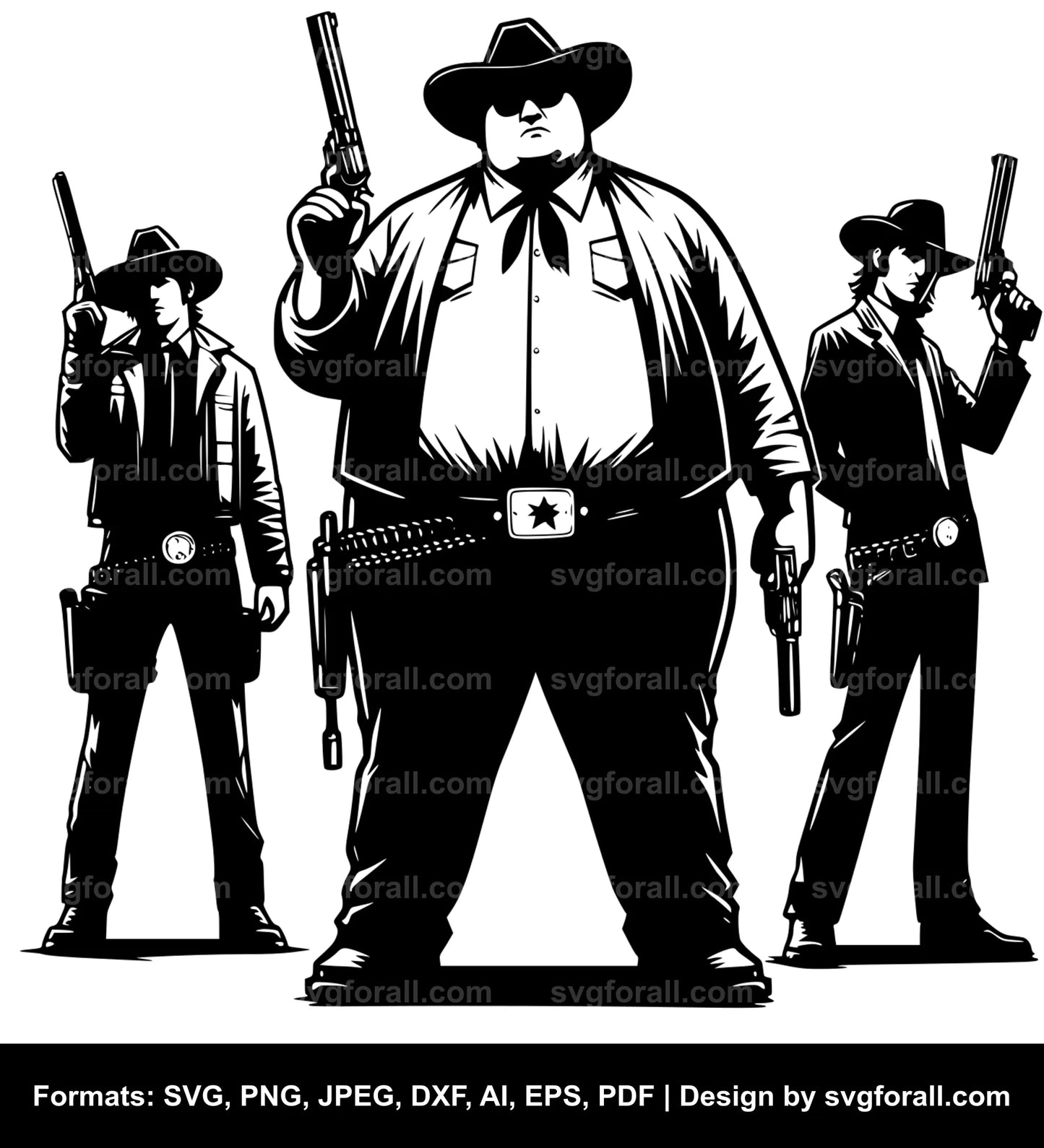 Fat Cowboy Vector SVG