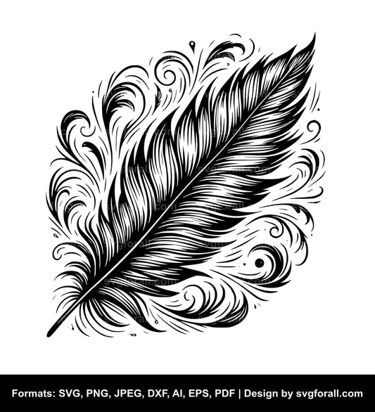 Feather Black SVG PNG