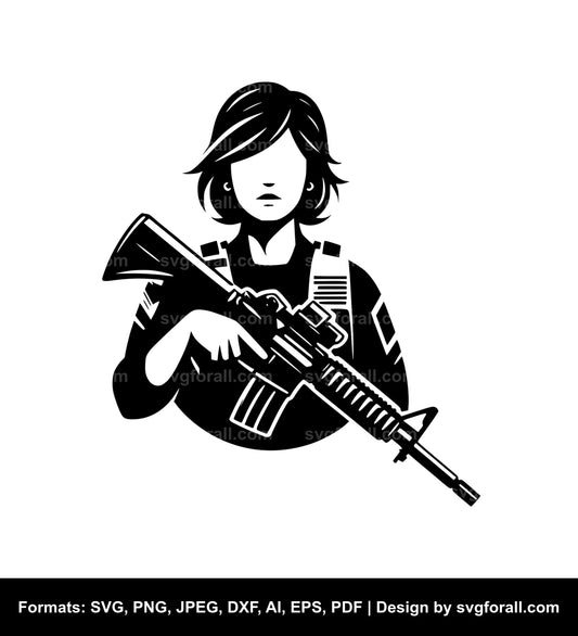 Female Army Veteran Cricut SVG