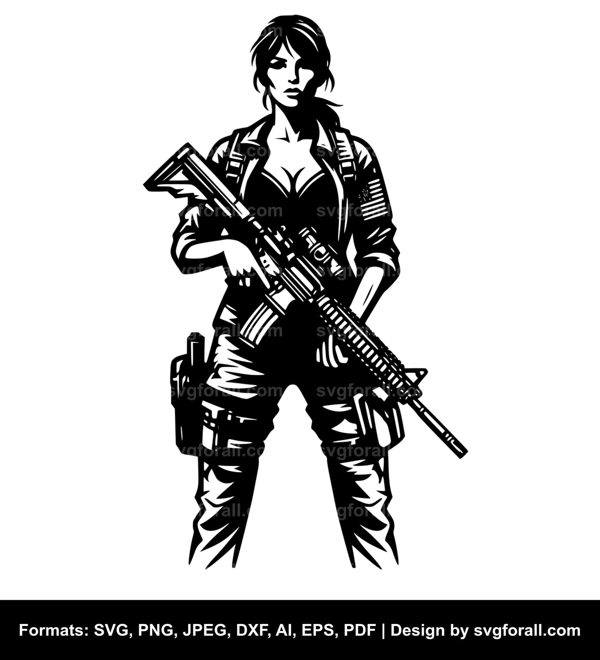 Female Army Veteran SVG PNG