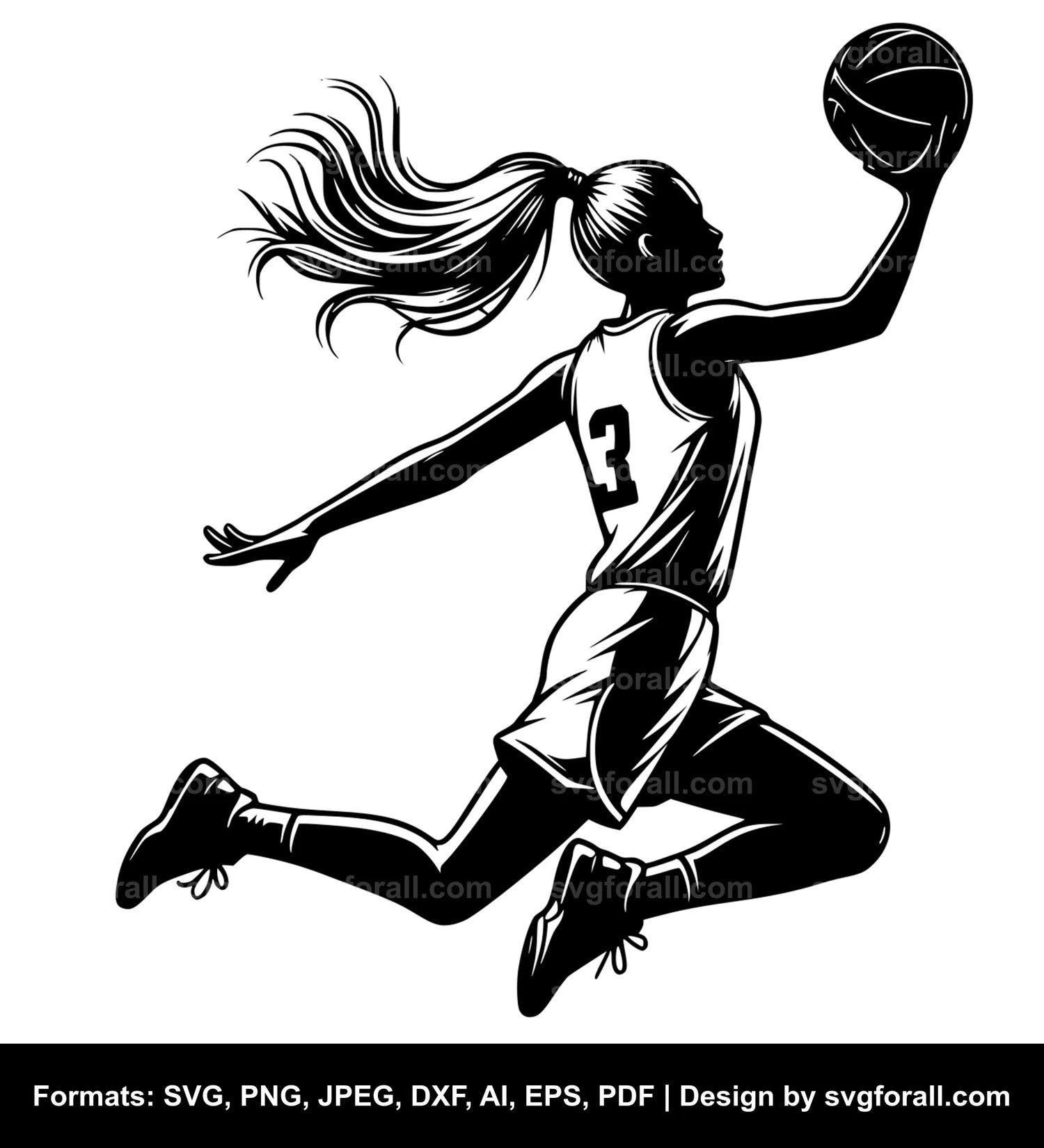 Female Basketball Player Cricut SVG