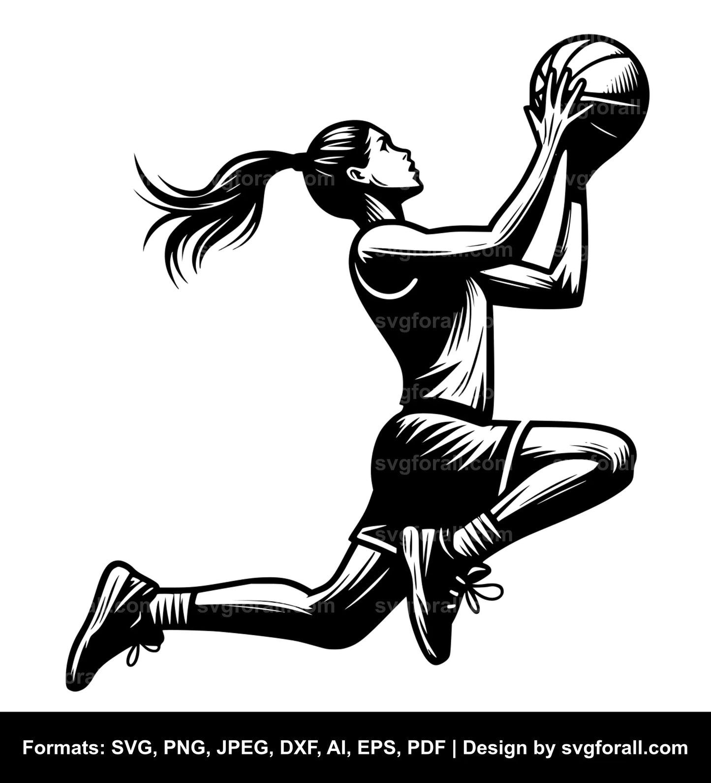 Female Basketball Player SVG File