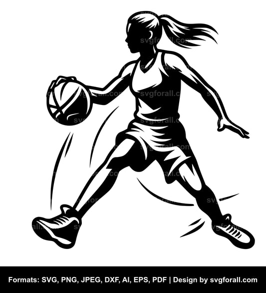 Female Basketball Player SVG Vector