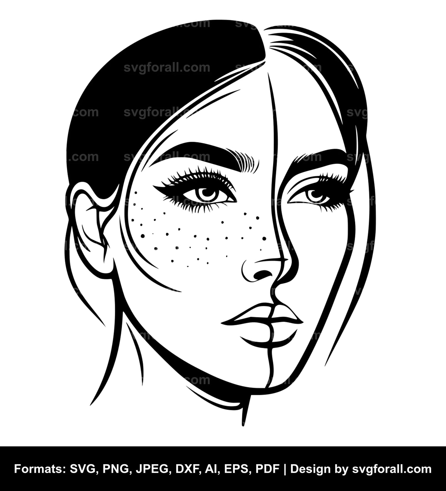 Female Face Cricut SVG