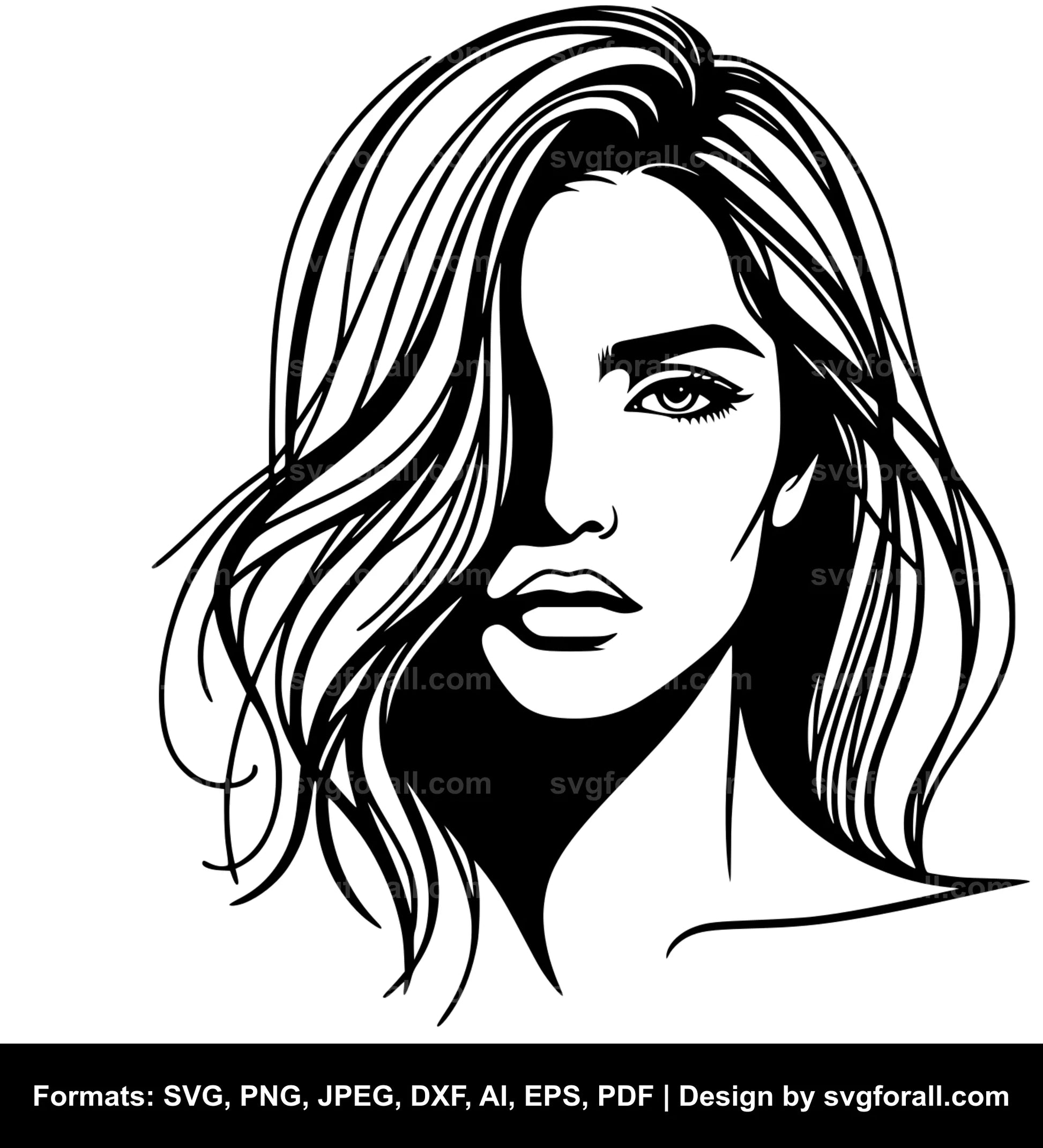 Female Face SVG File