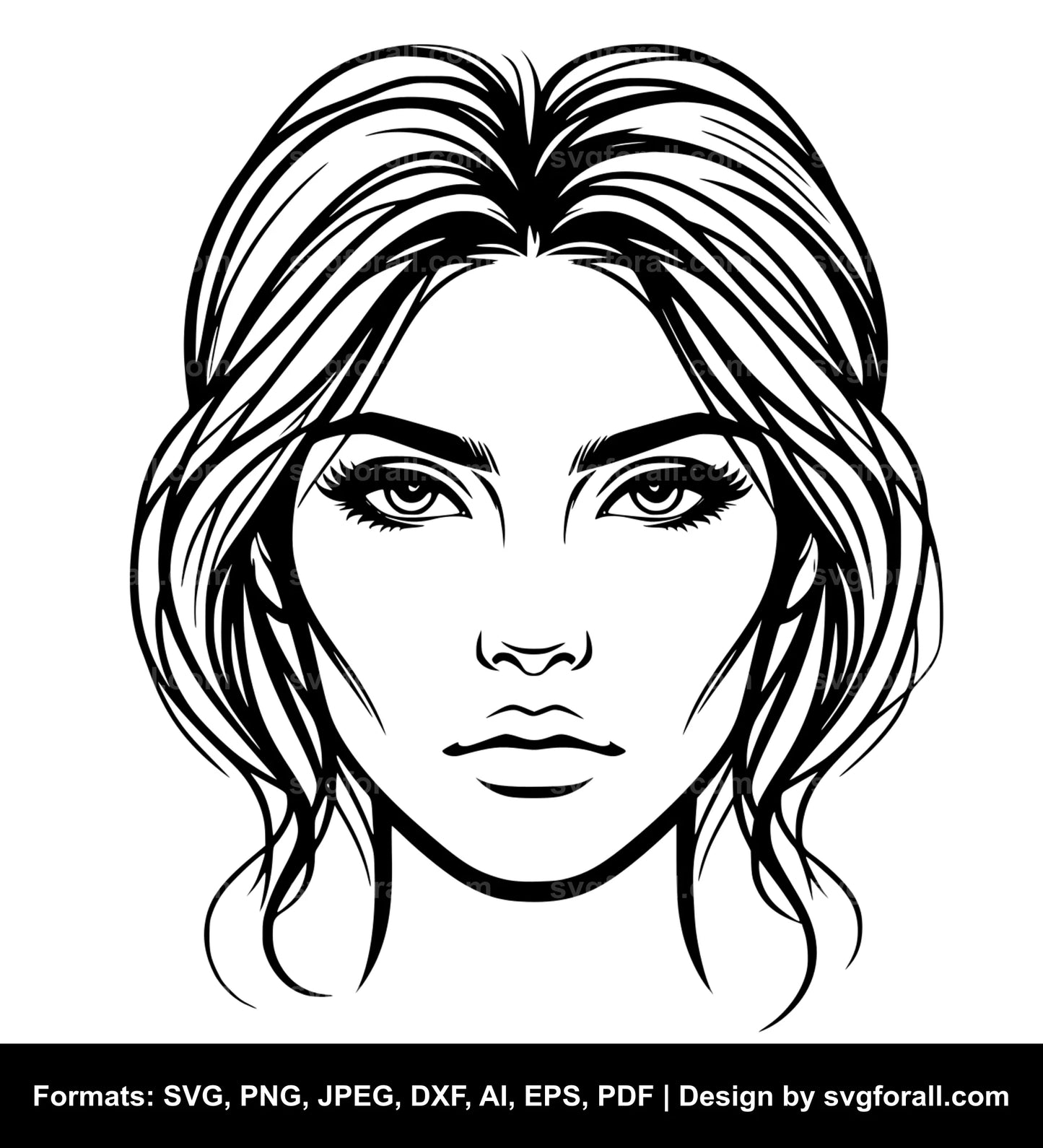 Female Face SVG PNG