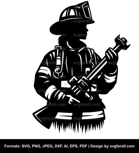 Female Firefighter Cricut SVG