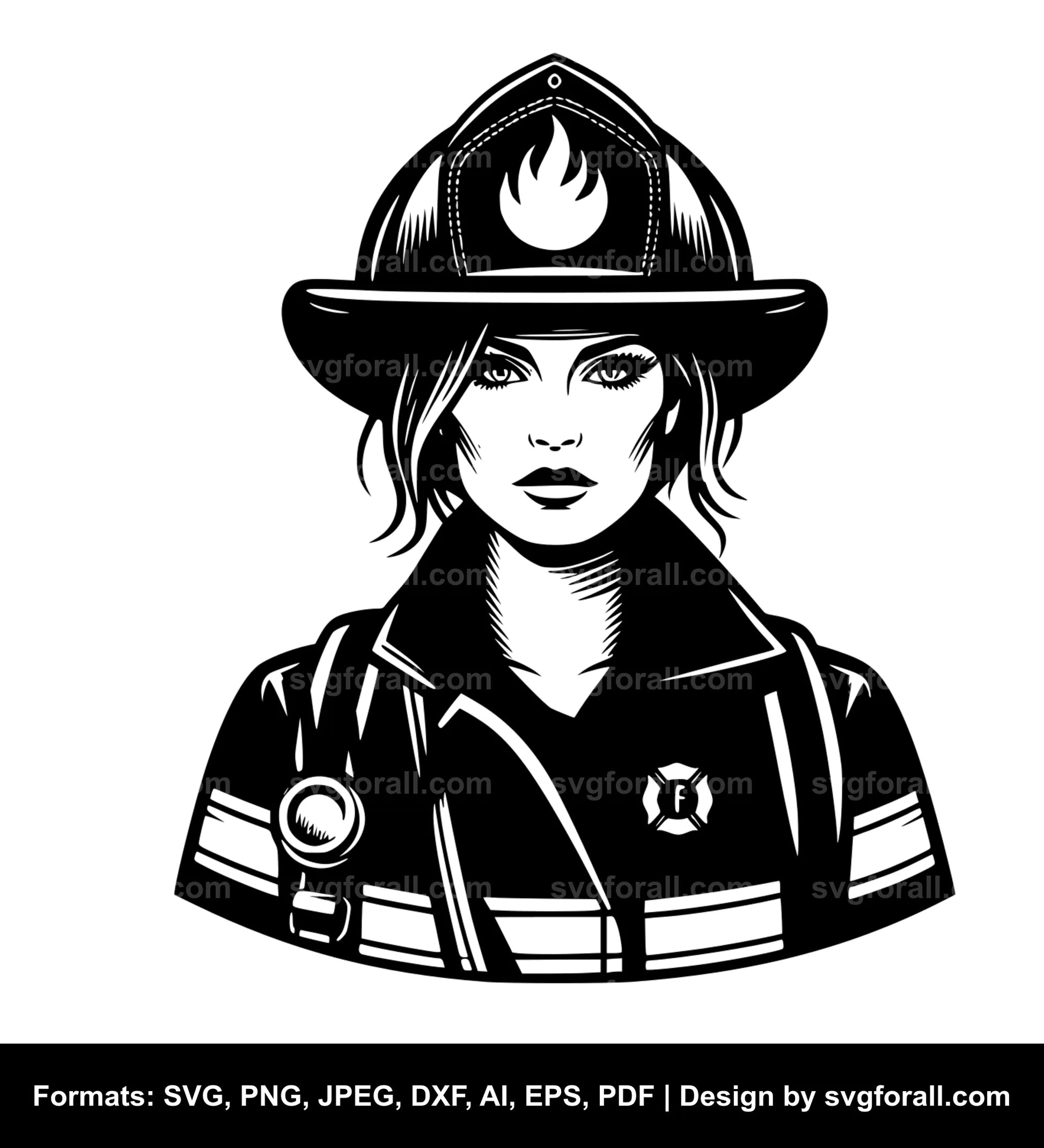 Female Firefighter SVG Design