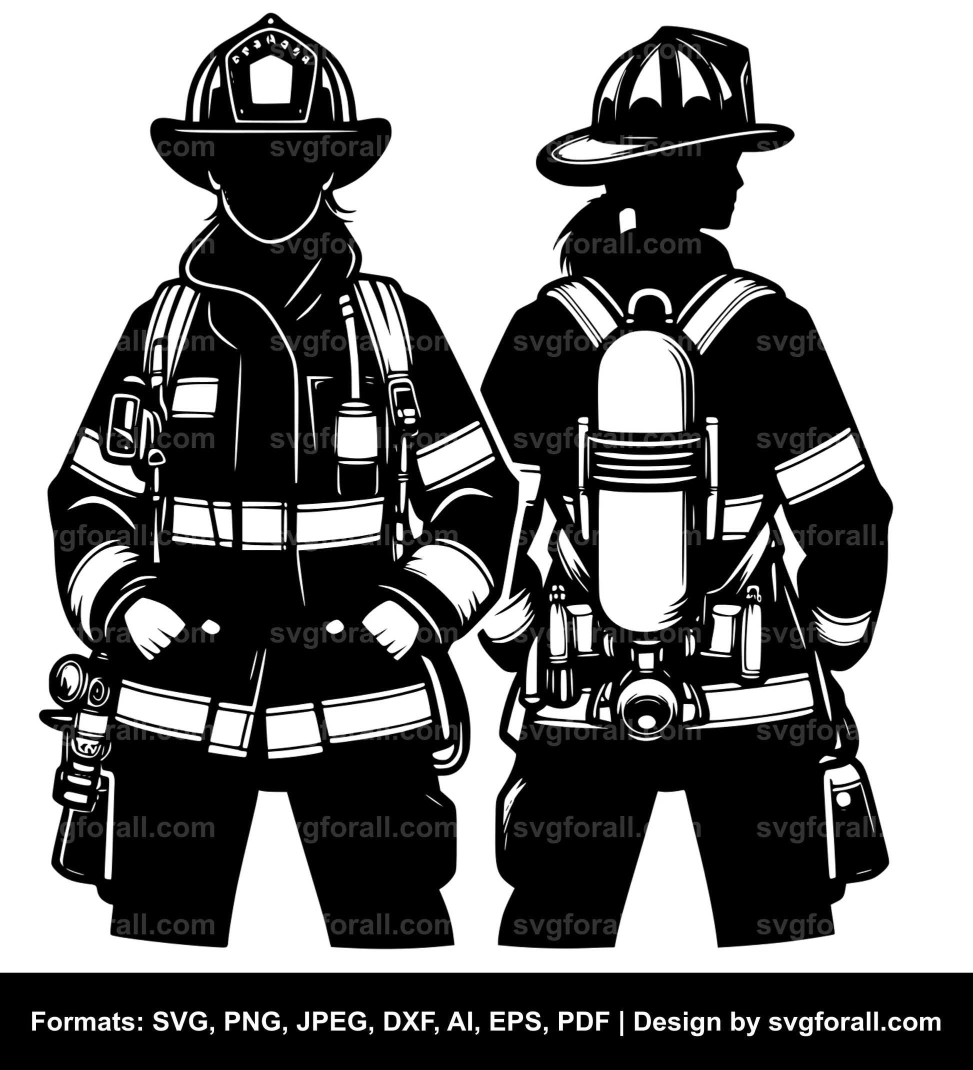 Female Firefighter SVG File