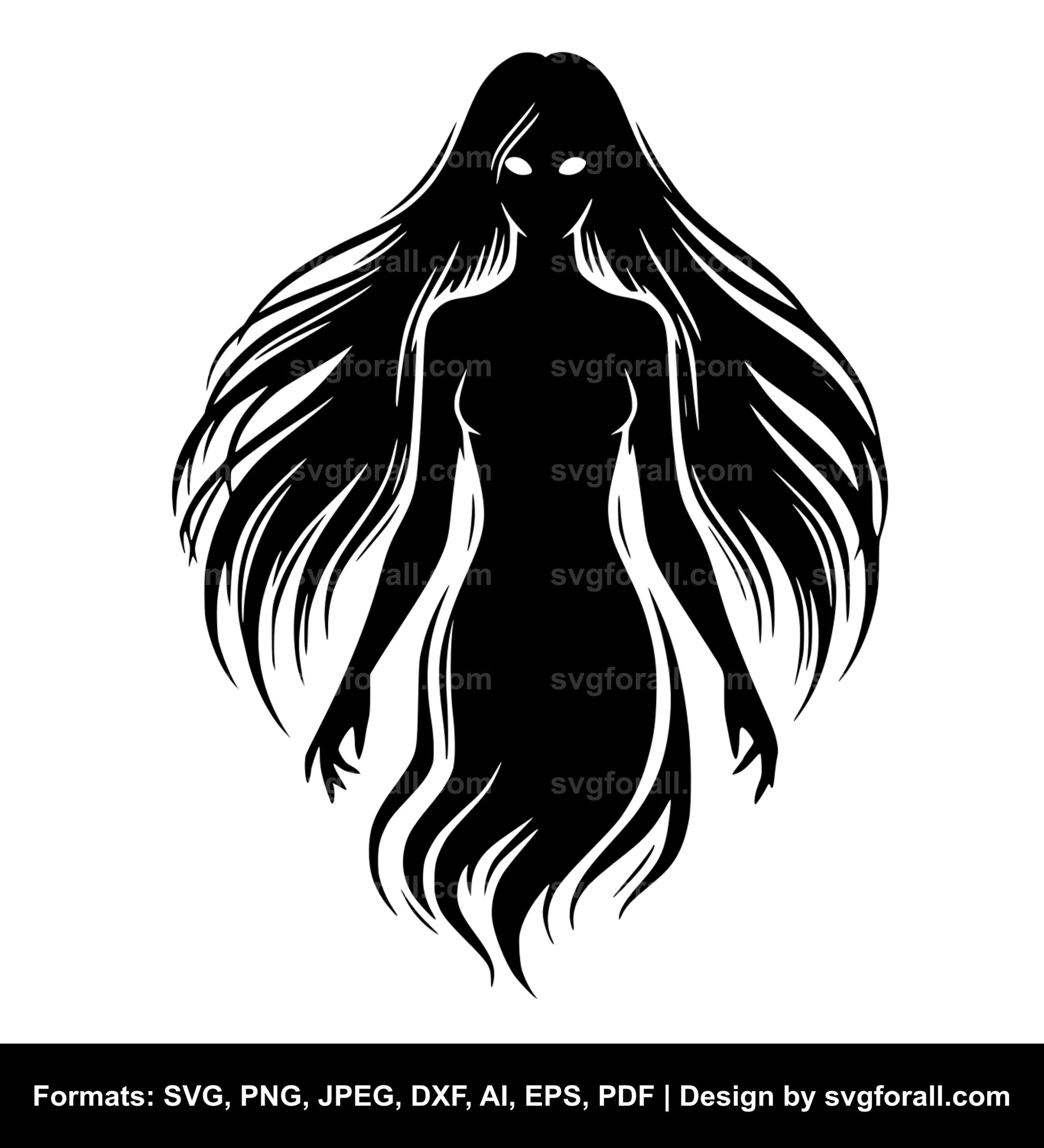 Female Ghost Black SVG