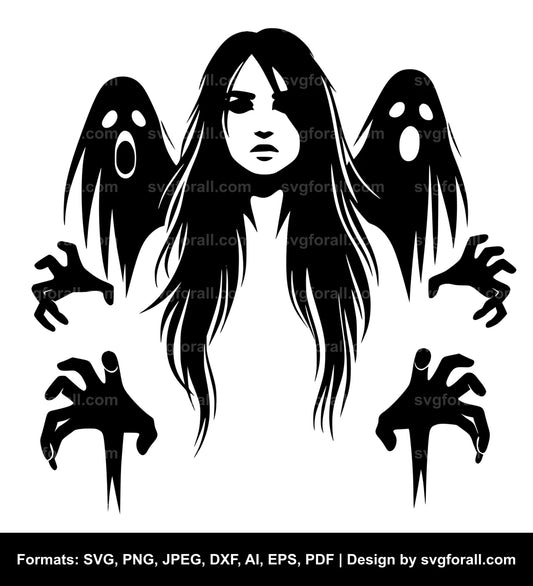 Female Ghost Cricut SVG