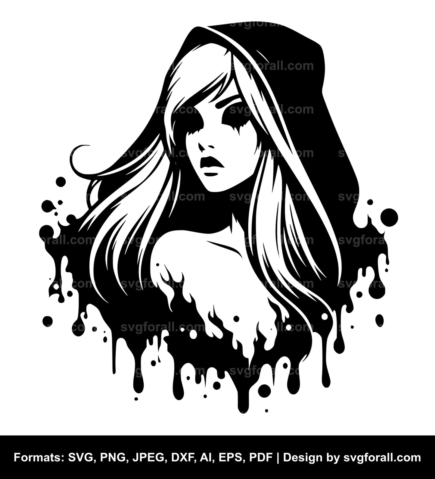 Female Ghost SVG Vector