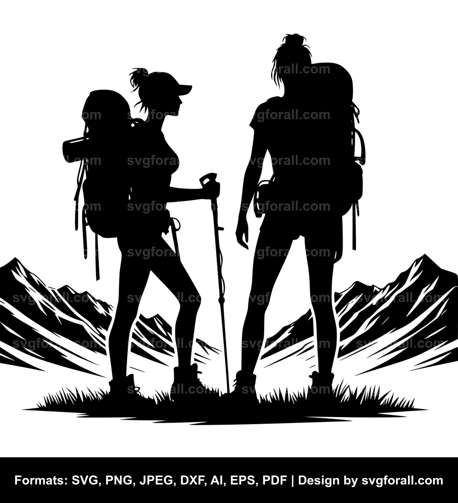 Female Hiker SVG PNG