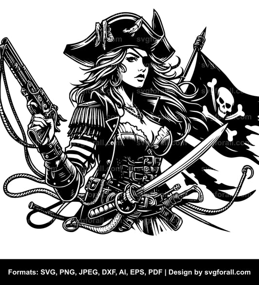 Female Pirate Cricut SVG