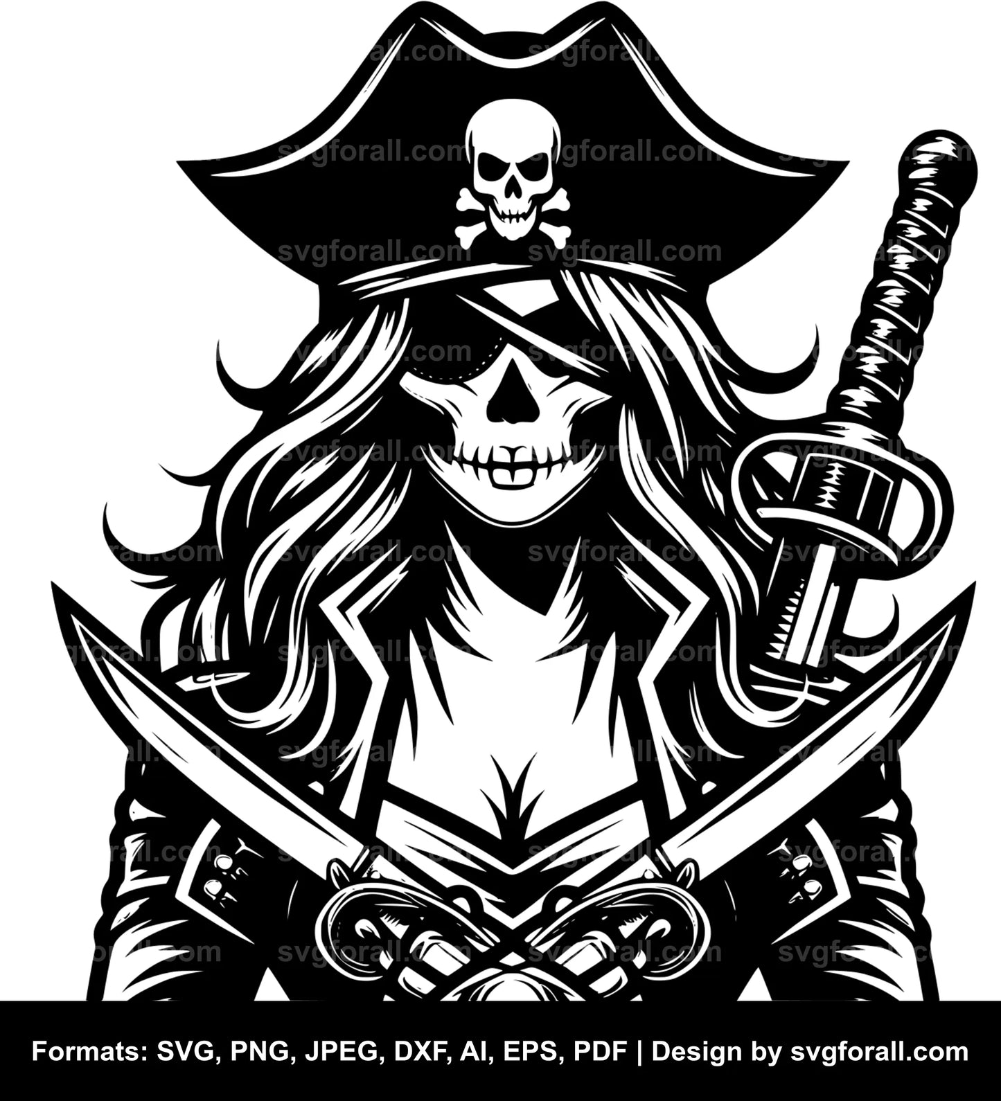 Female Pirate SVG Design