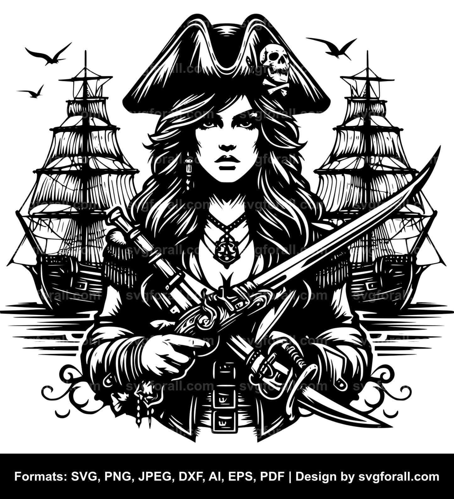 Female Pirate SVG PNG