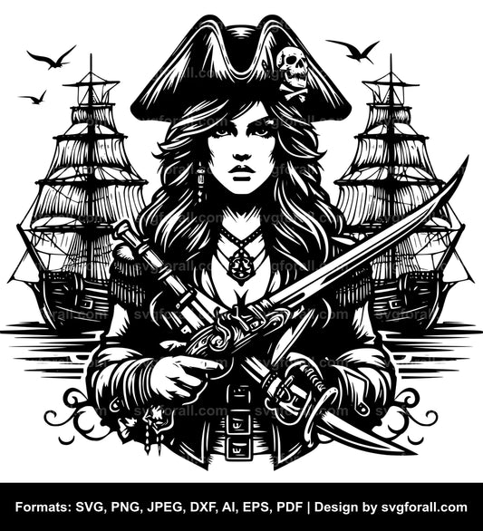 Female Pirate SVG PNG