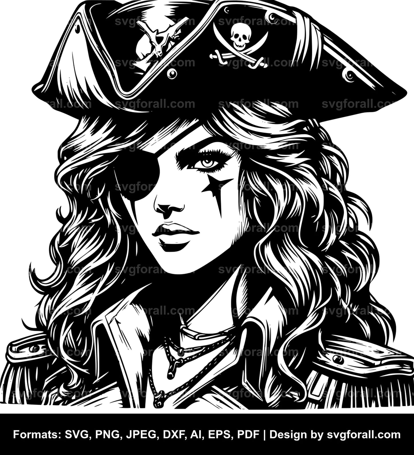 Female Pirate Vector SVG