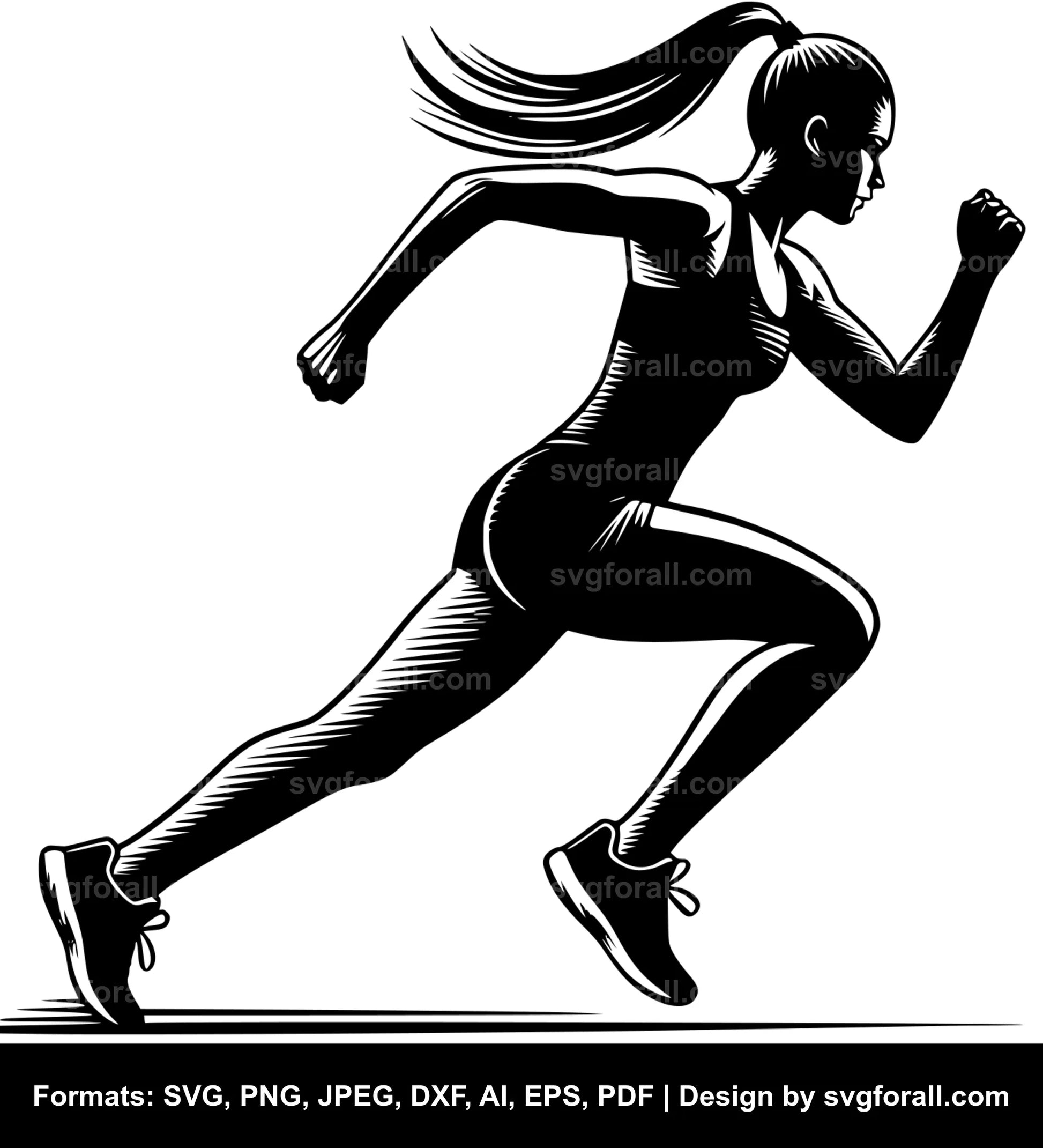 Female Runner Black SVG