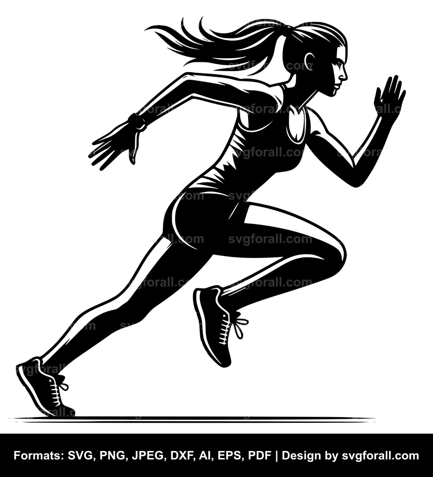 Female Runner Cricut SVG