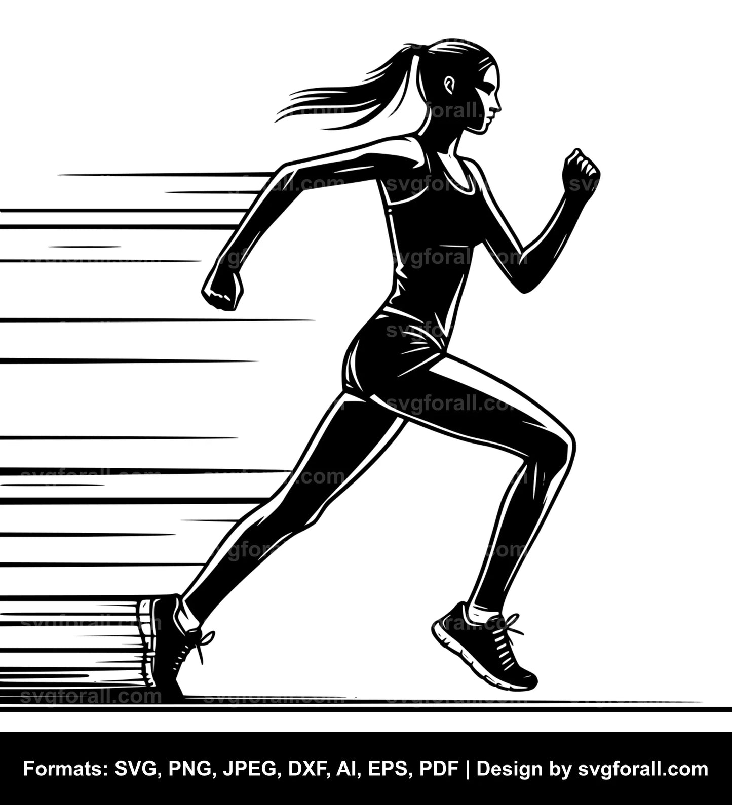 Female Runner SVG PNG