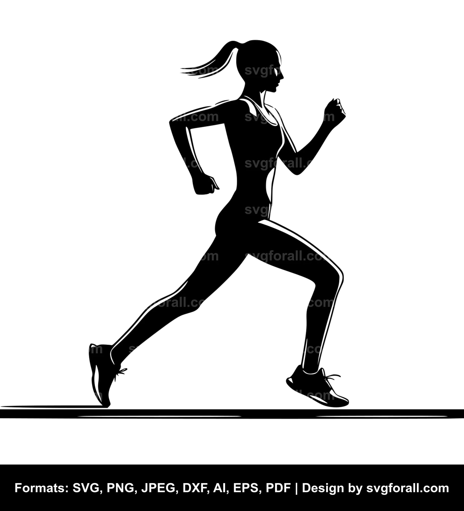 Female Runner SVG Vector