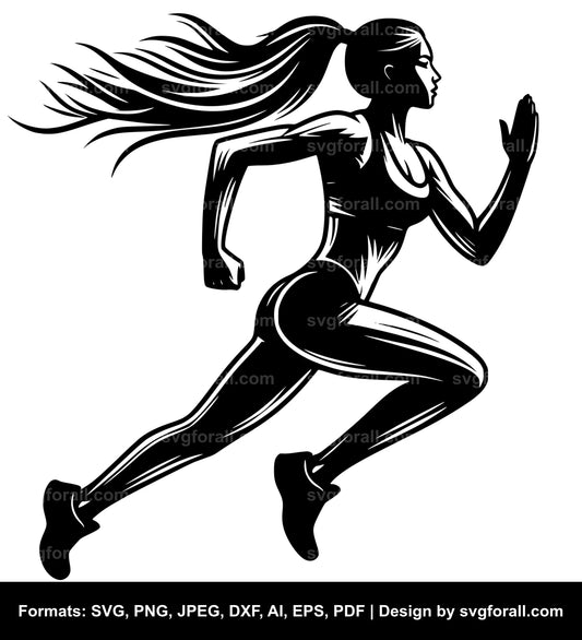 Female Runner Vector SVG