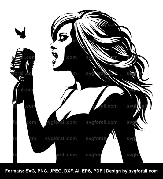 Female Singer SVG PNG