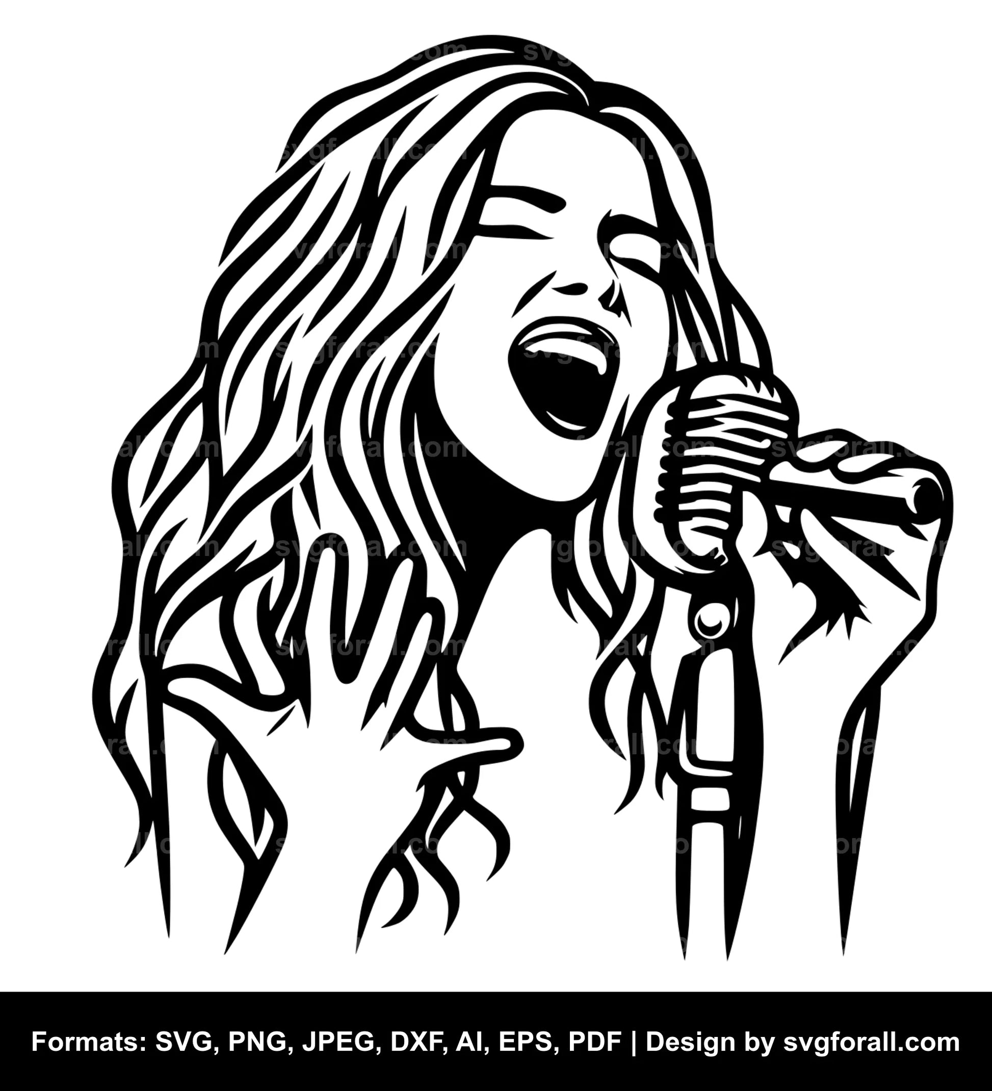 Female Singer SVG Vector