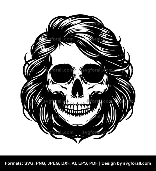 Female Skull Black SVG