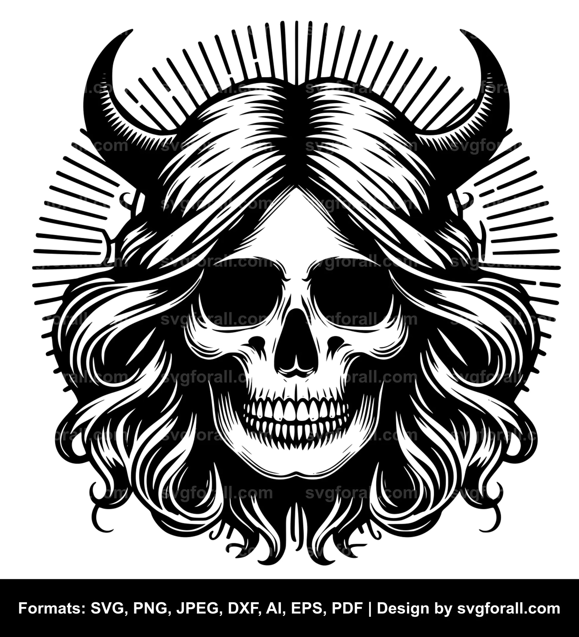 Female Skull Vector SVG