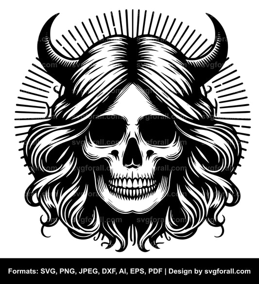 Female Skull Vector SVG