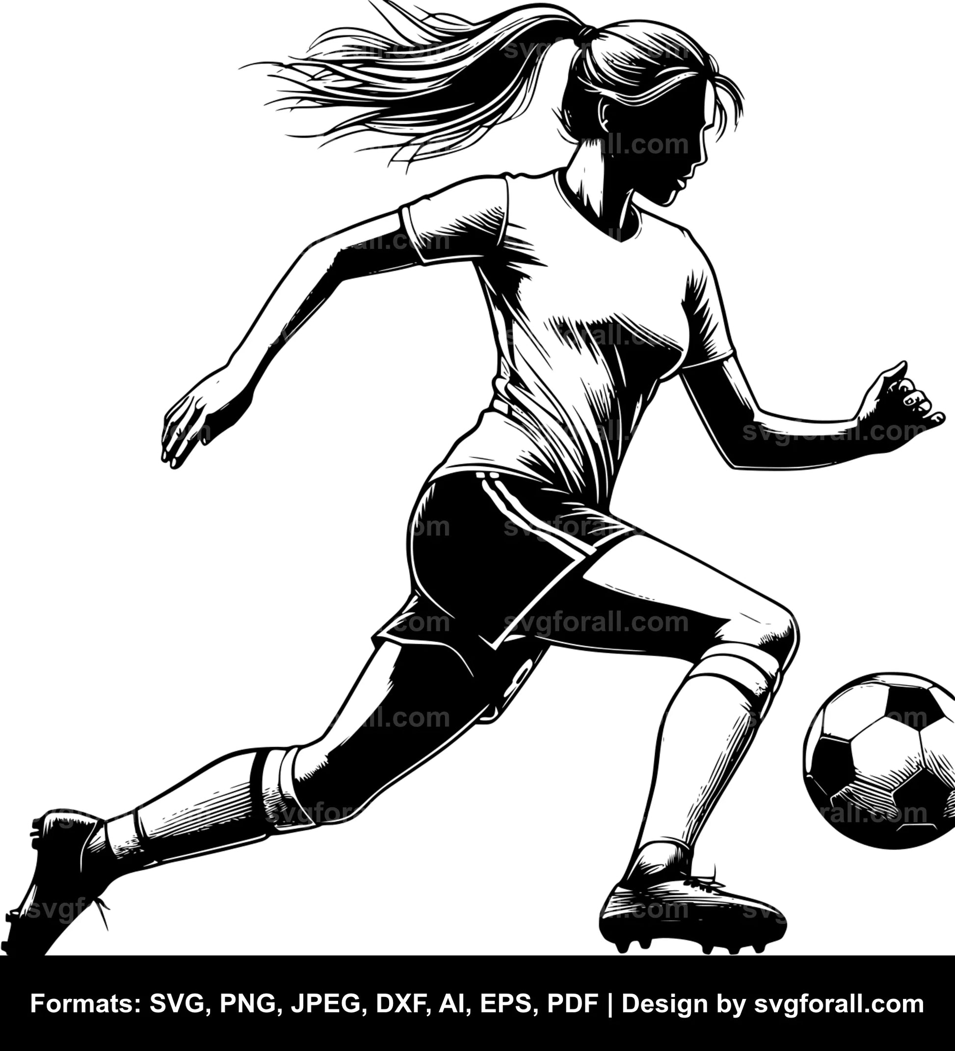 Female Soccer Player SVG