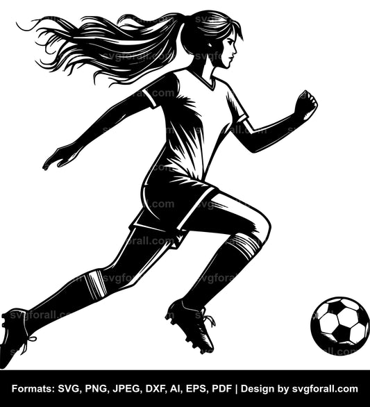 Female Soccer Player SVG Design