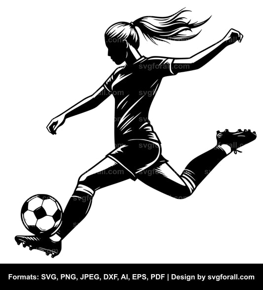 Female Soccer Player SVG File