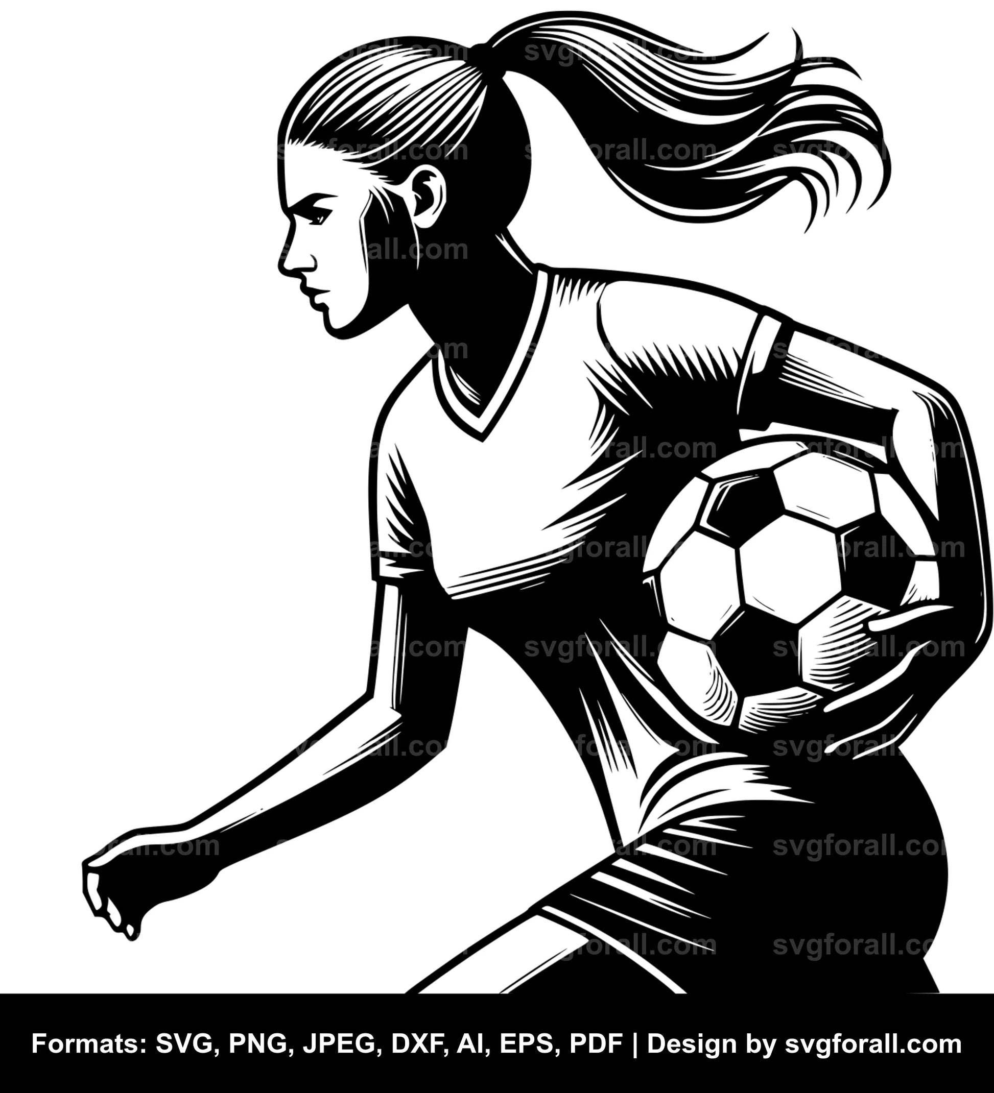 Female Soccer Player SVG PNG