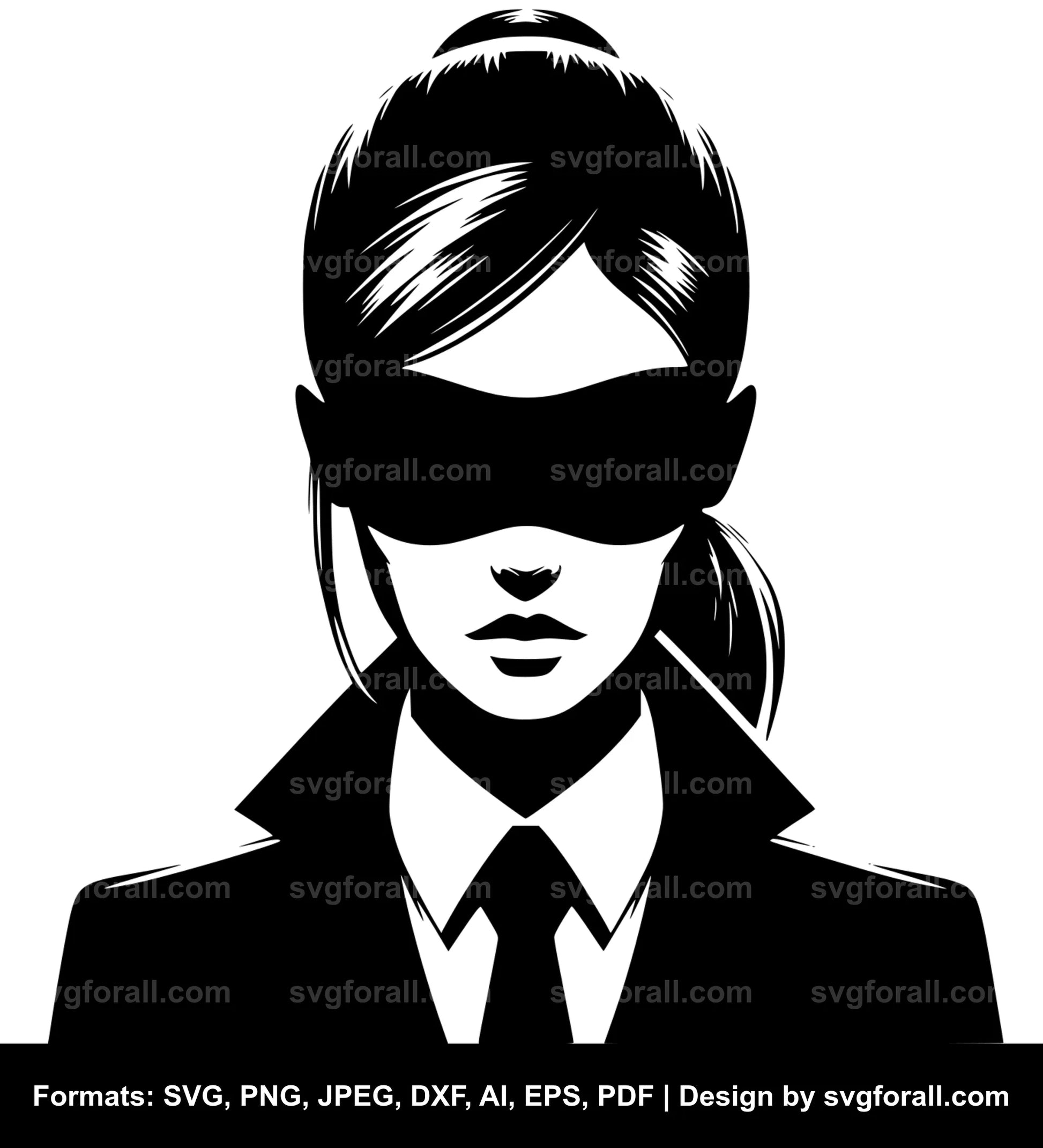 Female Spy Black SVG